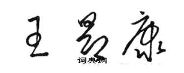 駱恆光王昂康草書個性簽名怎么寫