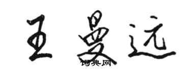 駱恆光王曼遠行書個性簽名怎么寫