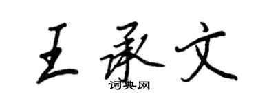 王正良王承文行書個性簽名怎么寫