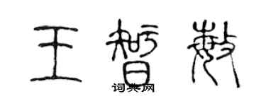 陳聲遠王智敏篆書個性簽名怎么寫