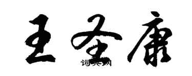 胡問遂王聖康行書個性簽名怎么寫