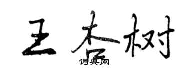 曾慶福王杏樹行書個性簽名怎么寫