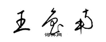 梁錦英王魯南草書個性簽名怎么寫