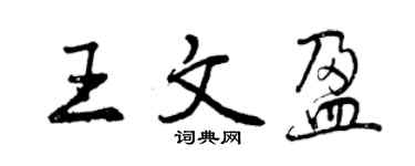 曾慶福王文盈行書個性簽名怎么寫