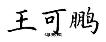 丁謙王可鵬楷書個性簽名怎么寫