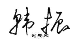駱恆光韓振草書個性簽名怎么寫