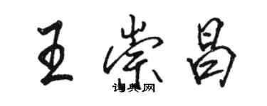 駱恆光王崇昌行書個性簽名怎么寫