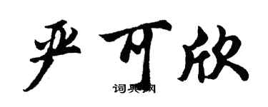 胡問遂嚴可欣行書個性簽名怎么寫