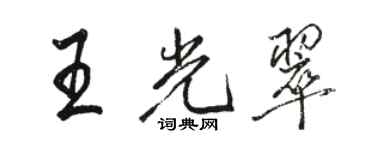 駱恆光王光翠行書個性簽名怎么寫