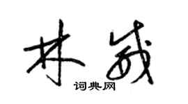 梁錦英林威草書個性簽名怎么寫