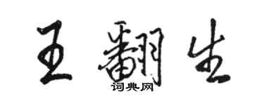 駱恆光王翻生行書個性簽名怎么寫