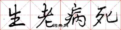 曾慶福生老病死行書怎么寫