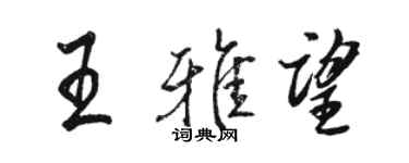 駱恆光王雅望行書個性簽名怎么寫