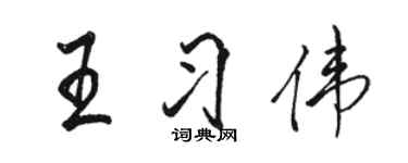 駱恆光王習偉行書個性簽名怎么寫