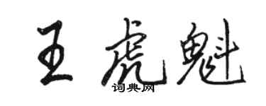 駱恆光王虎魁行書個性簽名怎么寫