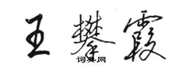 駱恆光王攀霞行書個性簽名怎么寫