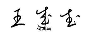 梁錦英王成武草書個性簽名怎么寫