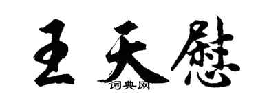 胡問遂王天慰行書個性簽名怎么寫