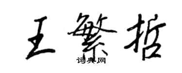 王正良王繁哲行書個性簽名怎么寫