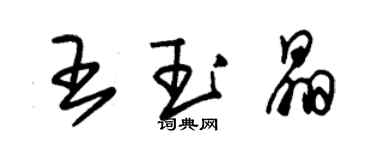 朱錫榮王玉晶草書個性簽名怎么寫