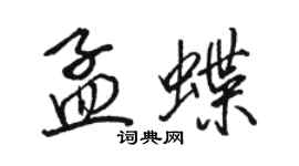 駱恆光孟蝶行書個性簽名怎么寫