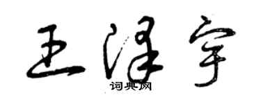 曾慶福王澤宇草書個性簽名怎么寫