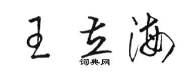 駱恆光王立海草書個性簽名怎么寫