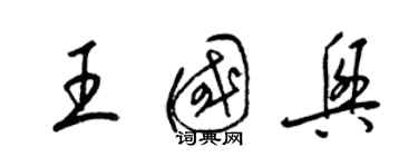 梁錦英王國興草書個性簽名怎么寫