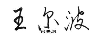 駱恆光王爾波行書個性簽名怎么寫