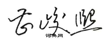 駱恆光曹峻熙草書個性簽名怎么寫