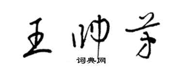 梁錦英王帥芳草書個性簽名怎么寫