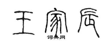 陳聲遠王家辰篆書個性簽名怎么寫