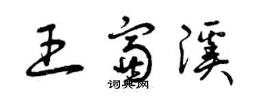 曾慶福王富溪草書個性簽名怎么寫