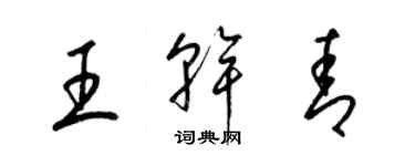 梁錦英王乾青草書個性簽名怎么寫