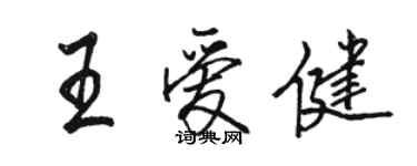 駱恆光王愛健行書個性簽名怎么寫