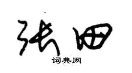 朱錫榮張田草書個性簽名怎么寫