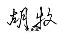 駱恆光胡牧行書個性簽名怎么寫