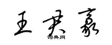 梁錦英王君豪草書個性簽名怎么寫