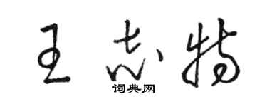 駱恆光王志特草書個性簽名怎么寫