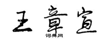 曾慶福王章宣行書個性簽名怎么寫