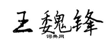 曾慶福王魏鋒行書個性簽名怎么寫