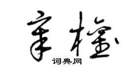 曾慶福章權草書個性簽名怎么寫