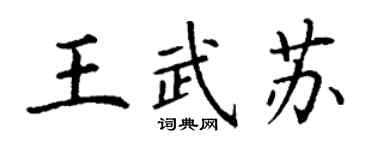 丁謙王武蘇楷書個性簽名怎么寫
