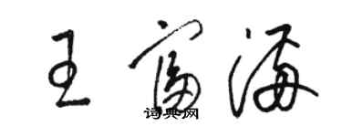 駱恆光王富滿草書個性簽名怎么寫