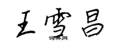 王正良王雪昌行書個性簽名怎么寫