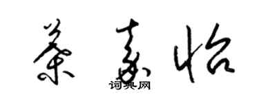 梁錦英葉嘉怡草書個性簽名怎么寫