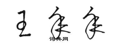 駱恆光王年年草書個性簽名怎么寫