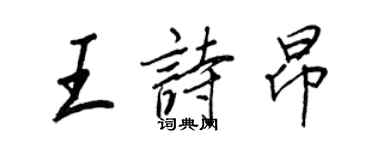 王正良王詩昂行書個性簽名怎么寫