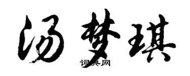 胡問遂湯夢琪行書個性簽名怎么寫