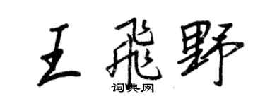 王正良王飛野行書個性簽名怎么寫